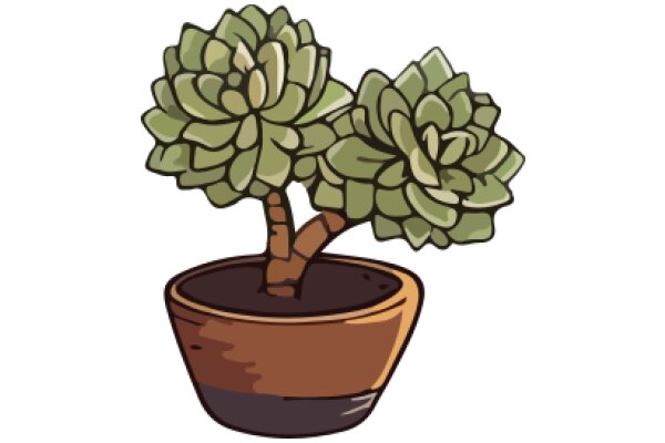 A Whimsical Illustration of a Cactus in a Pot