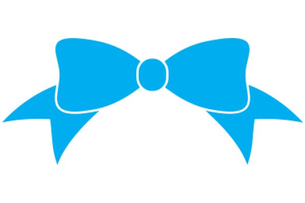 Stylized Blue Bow with a White Center