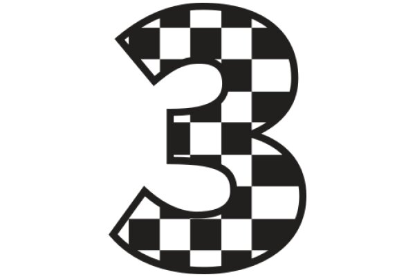 Stylized Checkered Number Three Logo