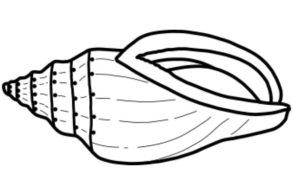 A Simple Line Drawing of a Conch Shell