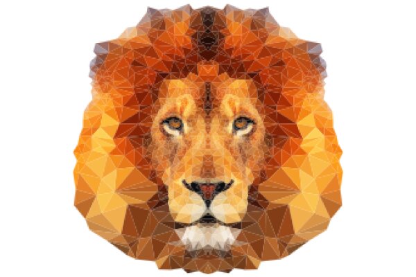 Vivid Visions: A Lion's Majestic Portrait in Geometric Art