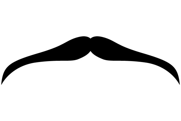 A Mysterious Black Mustache on a Gray Background