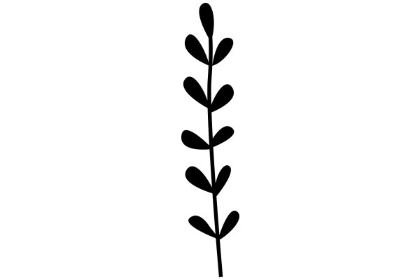 Simplistic Artwork: A Stylized Plant Silhouette