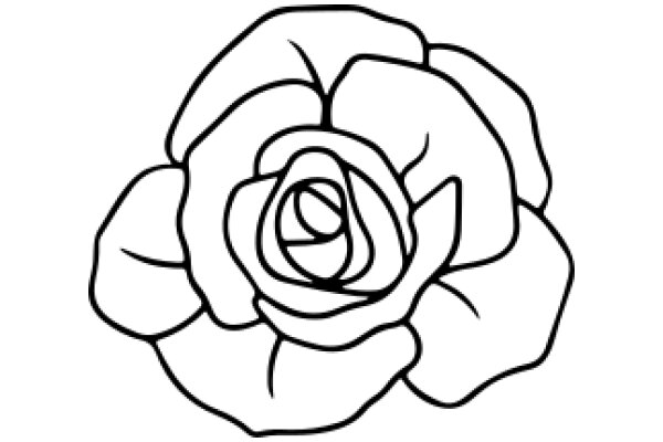 A Simple Line Drawing of a Rose