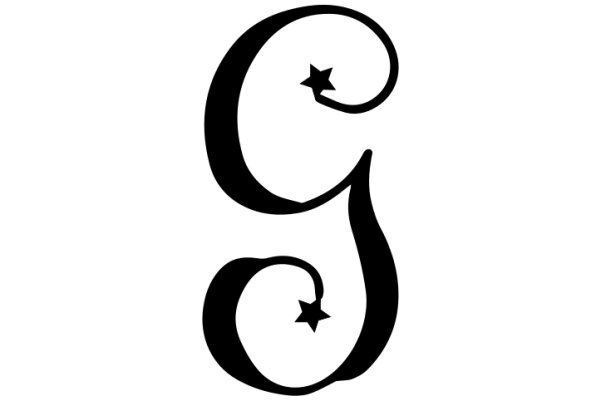 Stylized Letter 'G' with Star Designs