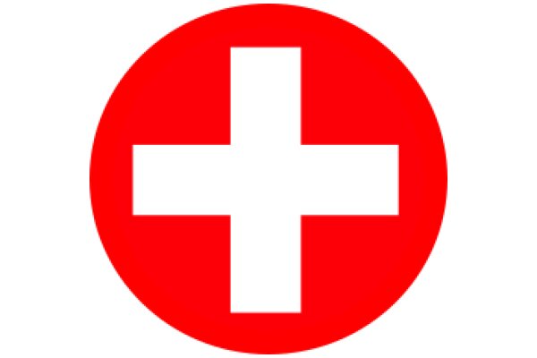 Vibrant Red Cross Symbol