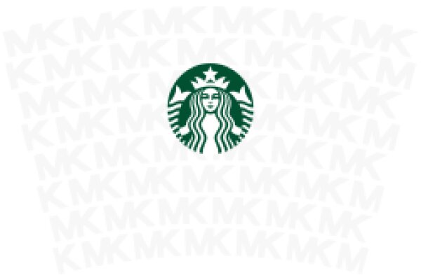 Starbucks Logo Amidst a Pattern of 'MKM' Letters