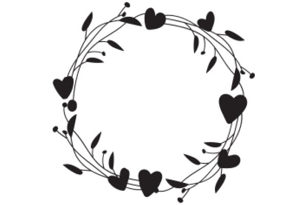 Elegant Black Heart Wreath