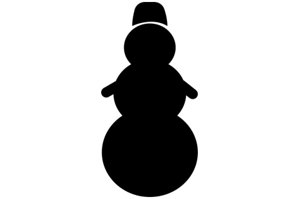 A Silhouette of a Snowman on a White Background