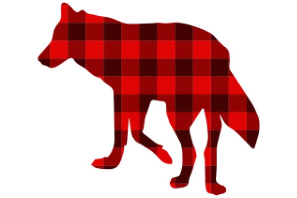 Vintage Red and Black Plaid Dog Silhouette