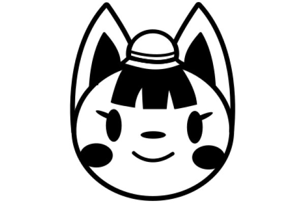 A Whimsical Illustration of a Cat-like Character with a Smile