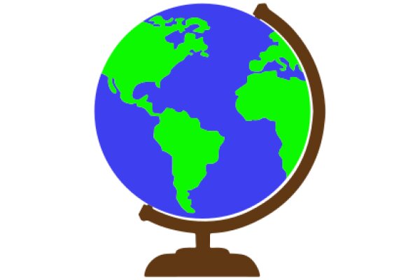 A Globe of Earth with a Brown Stand