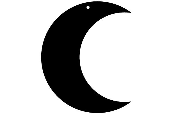 Simplistic Black Crescent Moon Icon