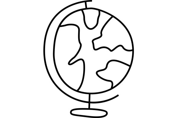 A Simple Line Drawing of a Globe