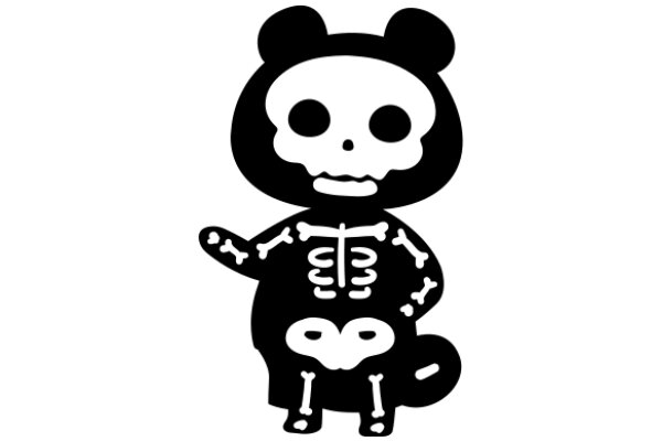 A Playful Illustration of a Skeletal Bear Character