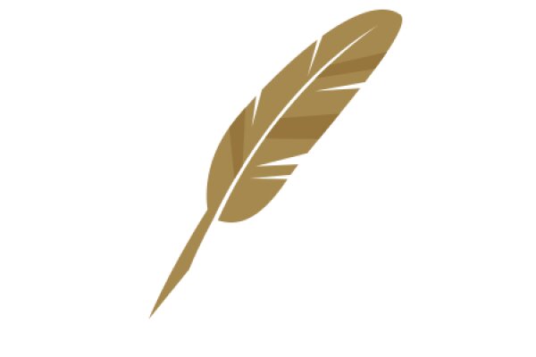 Stylized Feather Icon with a Gold Tone