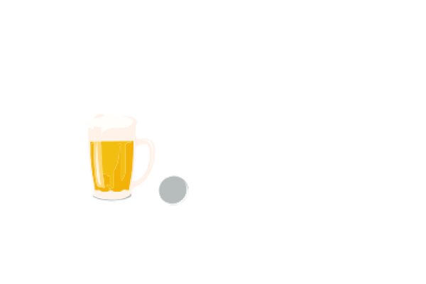 A Simple Scene of a Beer and a Coin on a White Background