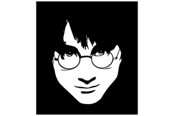 A Silhouette of a Smiling Face with Glasses