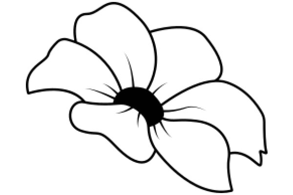 Simplistic Line Drawing of a Flower