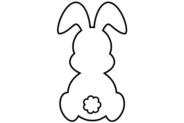 Simplistic Line Drawing of a Bunny