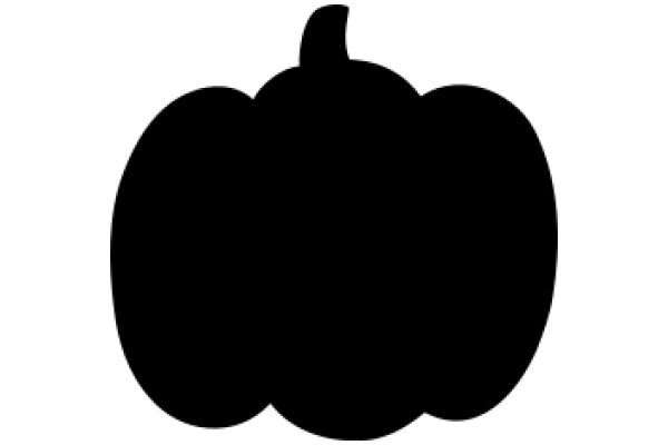 A Solid Black Silhouette of a Pumpkin