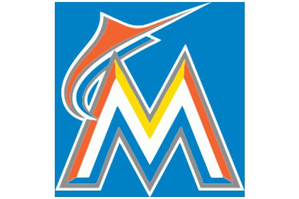 Vibrant Miami Marlins Logo on a Blue Background