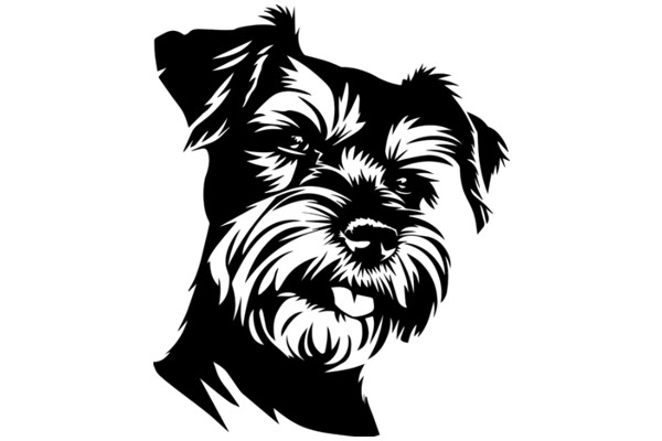 Stylized Portrait of a Dog's Head in