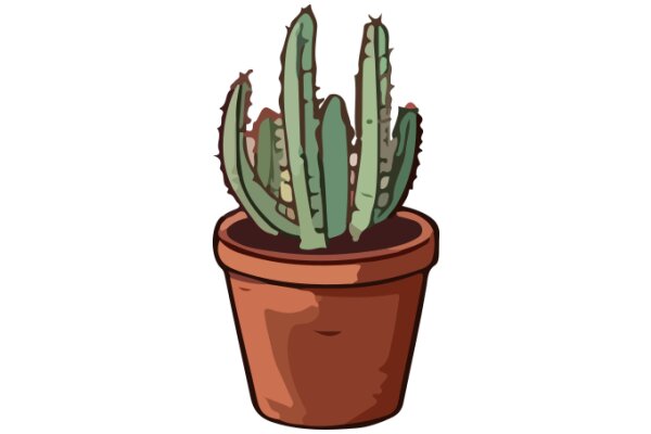 A Cactus in a Pot: A Simple yet Charming Illustration