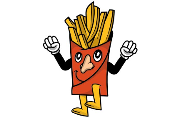 Vibrant Cartoon Character: A Cheerful Fry Mascot