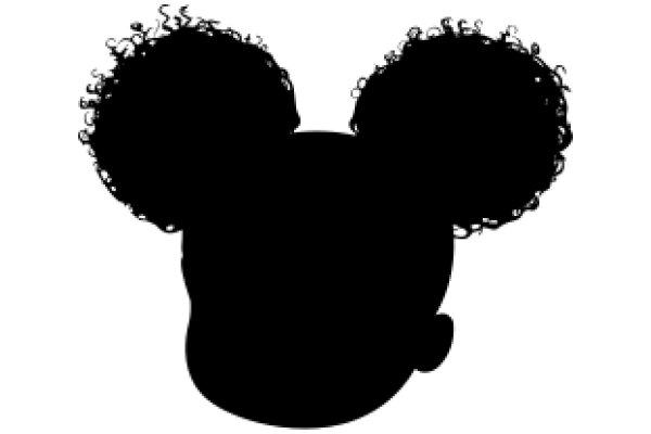 A Silhouette of a Character's Head with Curly Hair