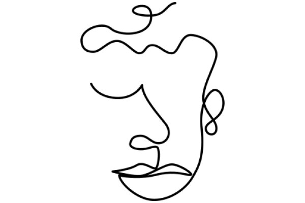 Simplistic Line Drawing of a Face with a Smile