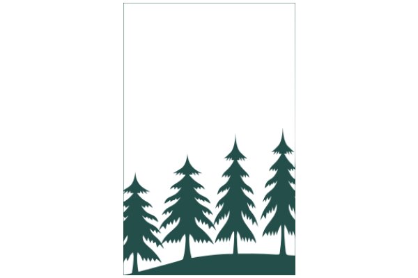 Silhouette of Pine Trees on a White Background