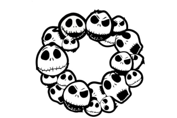 A Gathering of Skeletal Smiles: A Illustration of Jack Skellington's Crew