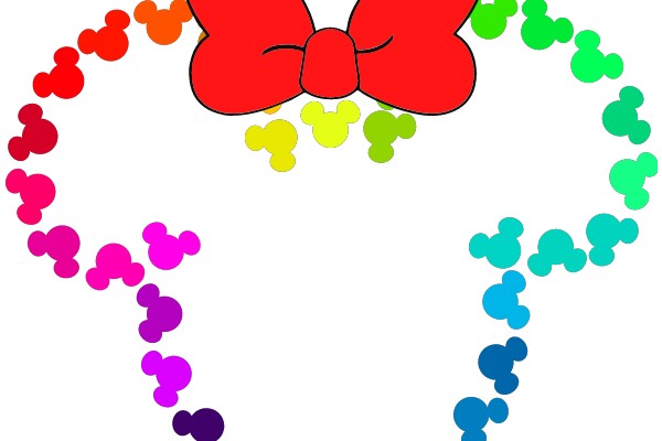 Colorful Disney-Inspired Heart and Butterfly Design