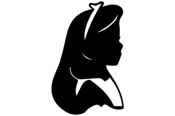 Silhouette of a Stylish Woman's Head with a Bow