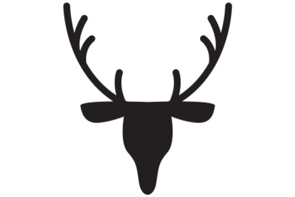 Stylized Black Deer Head Icon