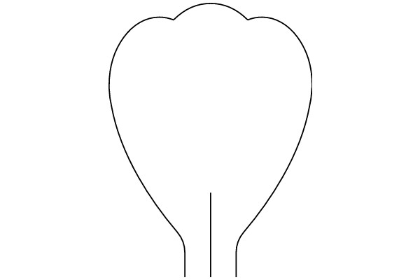 Simplified Line Drawing of a Heart Shape