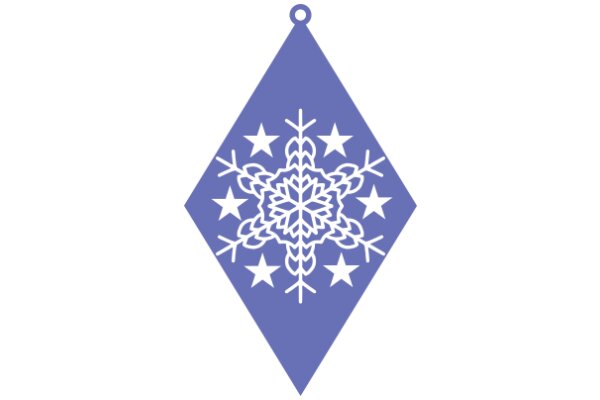 Stylized Snowflake Design on a Purple Diamond-Shaped Background