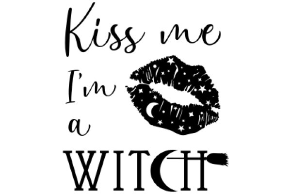 Whimsical Kiss Me I'm a Witch Sign