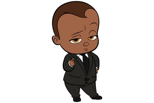 A Stylish Cartoon Character in a Suit, Giving a Thumbs-Up