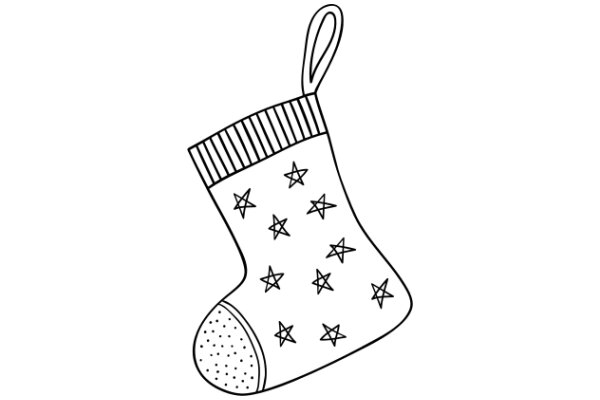 A Festive Stocking with a Starry Pattern