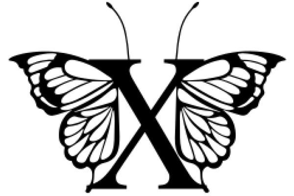 Monochrome Butterfly Logo with X Design