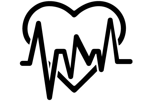 Simplistic Icon of a Heart and Waveform