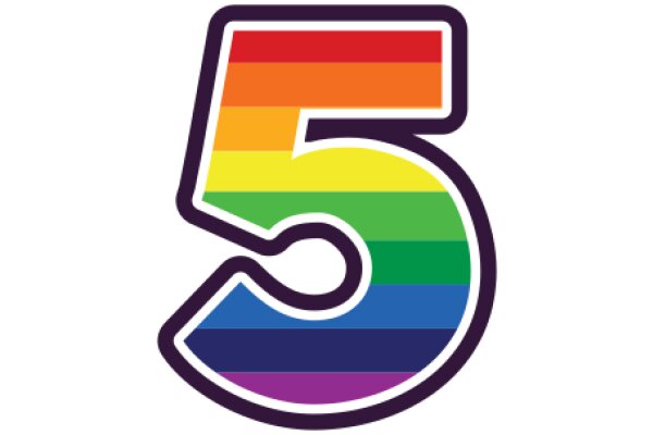 Vibrant Rainbow Logo with the Number Five