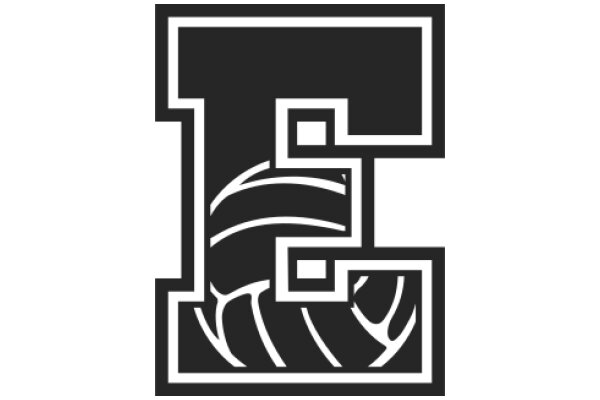 Stylized Letter E with a Basketball Design