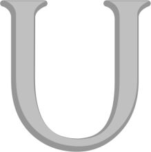 Simplistic Gray Letter 'U' on a White Background