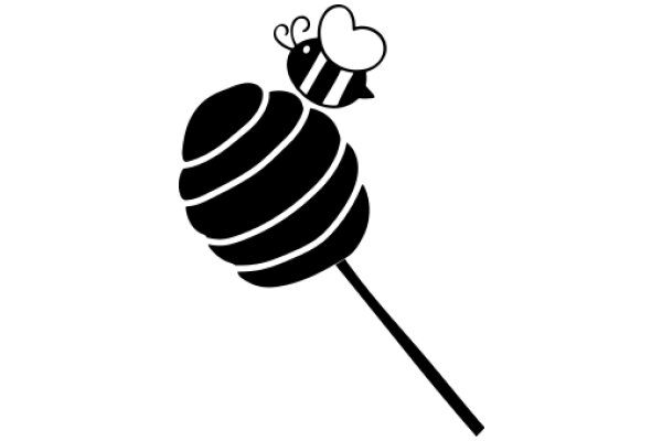 A Playful Illustration of a Candy Cone with a Bee on Top