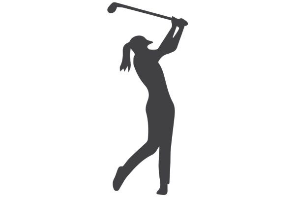 Silhouette of a Golfer in Action