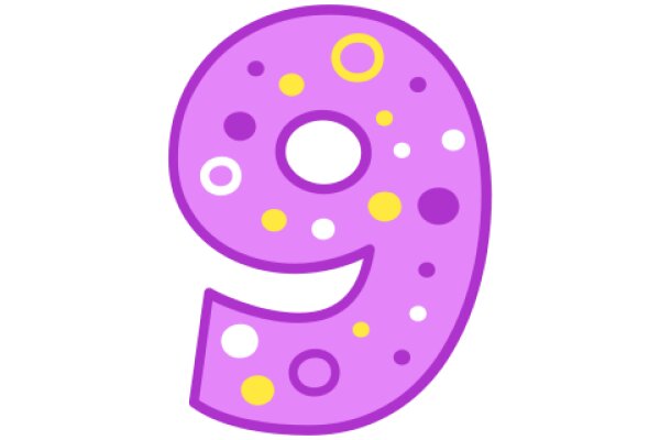 Vibrant Purple Donut with Yellow Dots