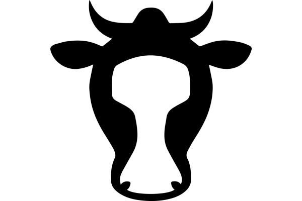 Stylized Black Cow Silhouette